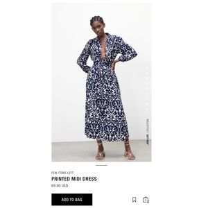 Zara printed midi dress XXL
